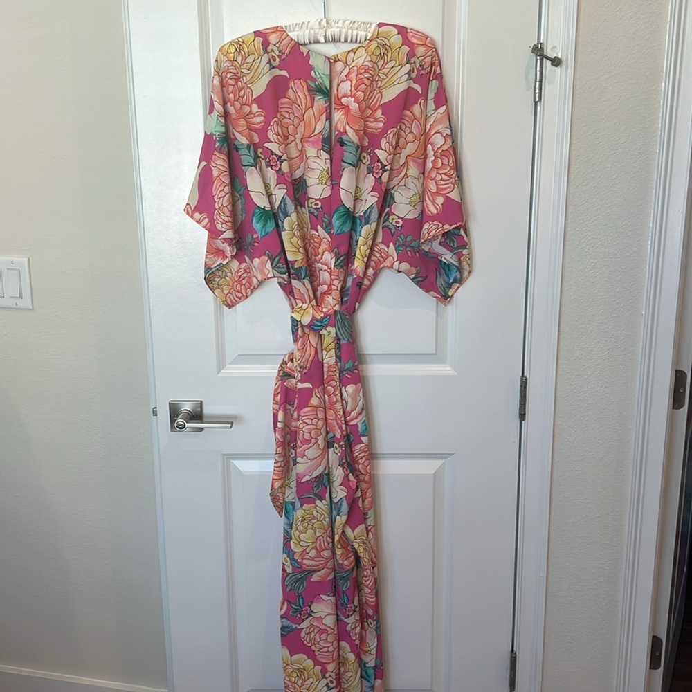 FARM Rio Pink Floral Wide-Leg Jumpsuit - Picture 7 of 10